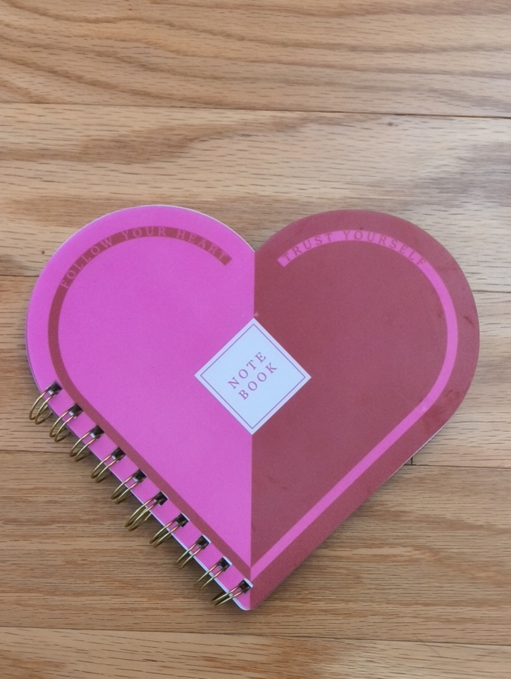 Follow Your Heart-Shaped Pink Notebook - Spiral Journal NWT
